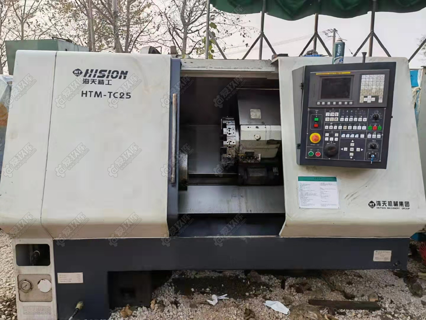 处理二手宁波海天HTM-TC25数控斜身车二手12寸卡盘数控车二手斜轨车